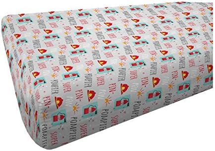 Cote Deco Kids Fire Truck Drap Housse Cotton Blancgris