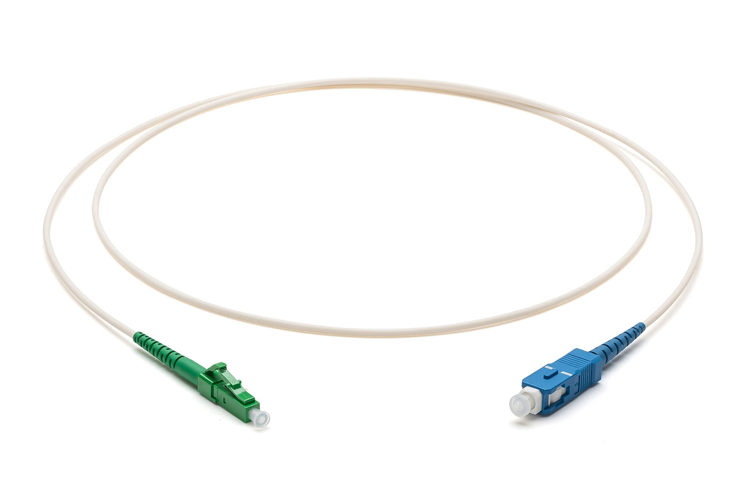 Corning SMF LBL Fibre Optic Patch Cable 2.0 mm Singlemode Simplex LC APC Simplex to SC UPC Simplex 1 m White