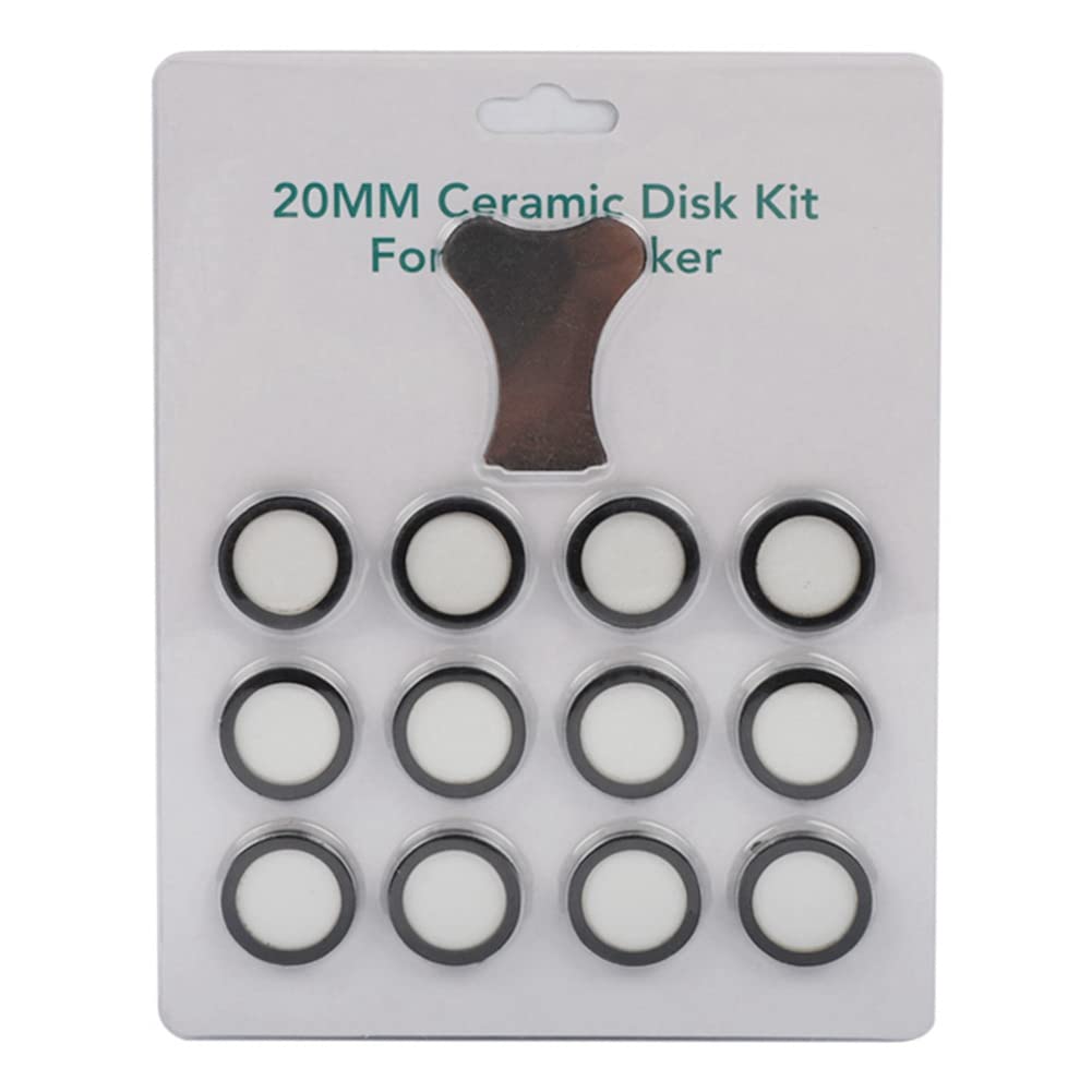 Hausdec 12Pack Ultrasonic Mist Maker Fogger Ceramics Discs for Humidifier Parts Transducer Discs with Cap Tool