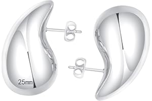 Ascona 25/32/47mm Chunky Gold Hoop Earrings for Women | Lightweight Tear Drop Earrings | Gold Drop Earrings for Women