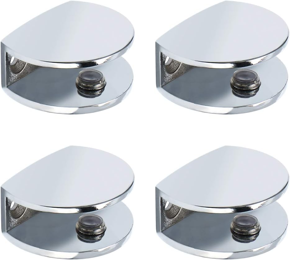 Home, Furniture & DIY 4 ADJUSTABLE GLASS BRACKETS SHELF SUPPORT CHROME