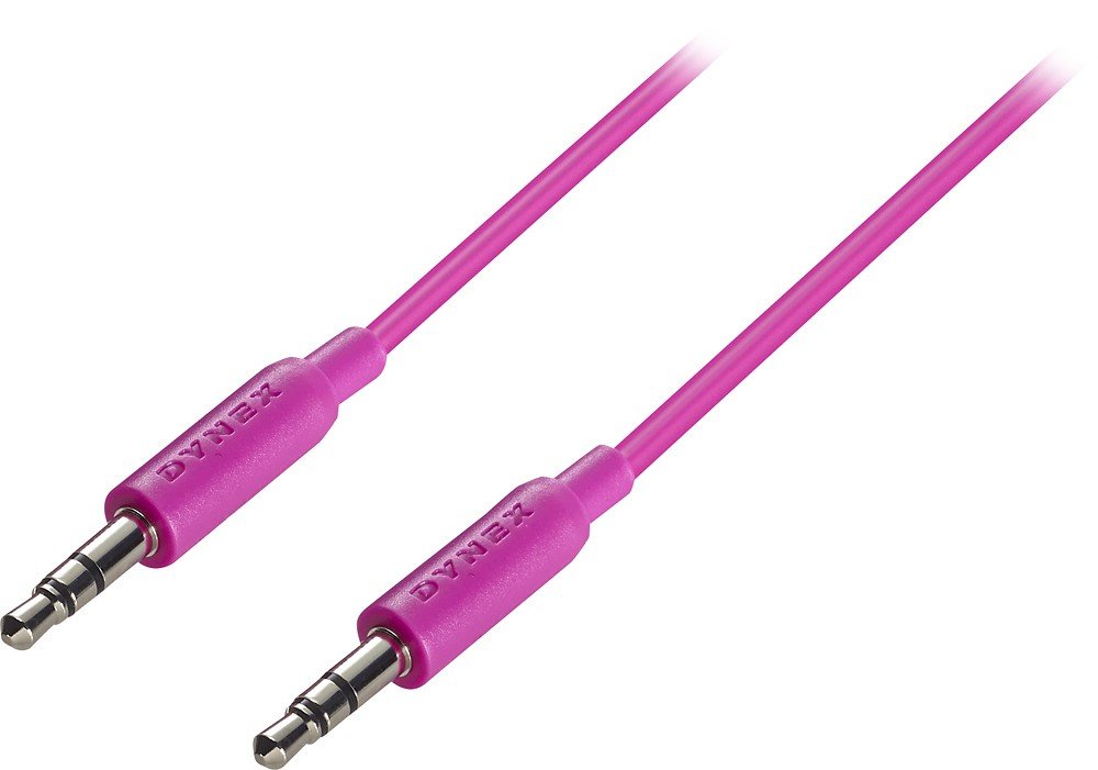 Dynex - 3' Audio Cable - Purple/Pink
