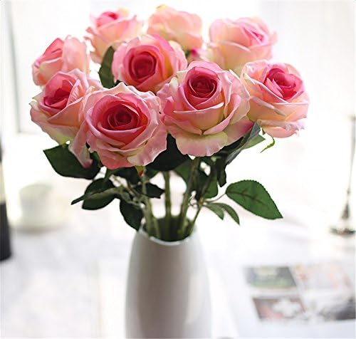 XIAOHESHOP XHSP 24 pcs Real-touch Artificial Rose Flowers Home Wedding Party Decor