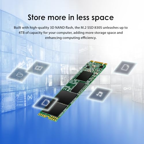 Transcend 1TB M.2 2280 SATA III SSD with Dram Cache, Up to 560MB/s, Compatible w/Ultrabook Laptop PC Desktop, 3D TLC NAND Flash Internal Solid State Drive, LDPC Error Correction ECC, B+M Key -MTS830S