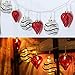 V&M VALERY MADELYN 7.2Ft Trendy Christmas Glass Ball Garland with 10 Led Lights in Red and Black Color, Battery Operated
