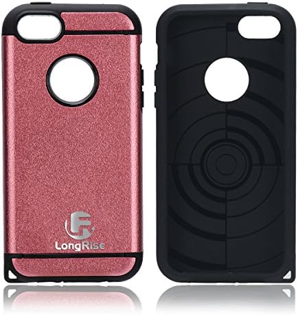 iPhone SE Case, LongRise® Dual Layer Scratch Proof iPhone 5 5S SE Heavy Duty Armor Case (Red)