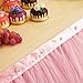 Haperlare 3ft Pink Tulle Table Skirt Queen Wonderland Pink Tablecloth Skirting Tutu Tablecloth with Smooth Edge for Christmas Wedding Baby Shower Birthday Cake Dessert Table Decoration 31 x 36 inch