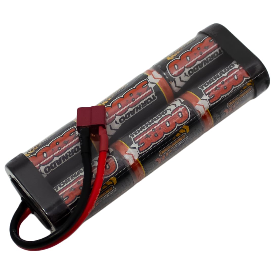 Overlander Batteries 3800mAh 7.2V NiMH RC Car Battery Pack with Deans Plug for Remote Control Cars, Buggies, Monster Trucks and RC models - High Capacity, Low Self-Discharge, Rechargeable Batteries