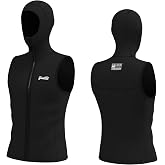 GoldFin Mens Wetsuit Hooded Vest 2mm Neoprene Wet Suits | Sleeveless Top Front Zip Hoodie Wetsuits Jacket for Water Sports Diving Surfing Snorkeling