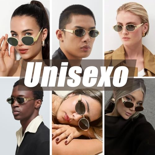 3 Piezas Lentes de Sol Ovalados para Mujer Dama y Hombre,Gafas de Sol Mujer Retro Moda,con Estuche y Paño Gafas,Protección UV400,para Conducir,Viajar, Hacer Deporte