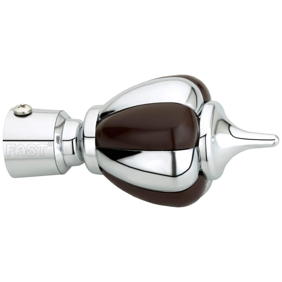 Buy Fast Cb64 Chrome Plated And Brown Curtain Finial Curtain