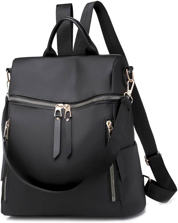Women Backpack,Waterproof Nylon School Bag Casual Dayback Shoulder Bag Headphone Plug Travel Daypack