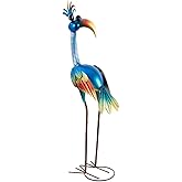 DREAMSOUL 30" Tall Bird Garden Statues Metal Standing Bird Outdoor Statues, 3D Funny Statue for Garden Patio Lawn