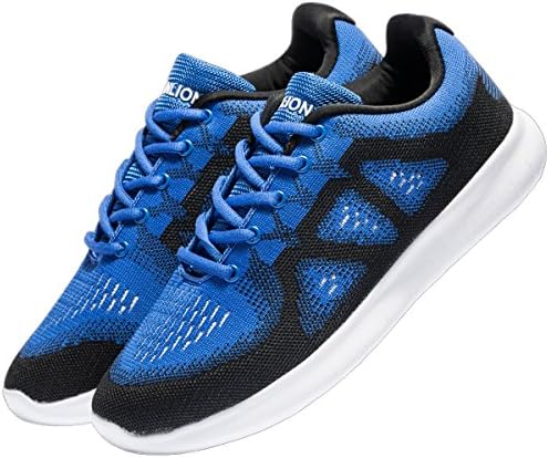 Men Knit Lightweight Cross Training Running Shoes Breathable Athletic Shoes (9.5 D(M) US / 43 M EU, Black/Blue/White)