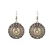 Lureme Ethnic Jewelry Antique Gold Round Shaped Pendant Hook Earrings for Women and Girls (02004293-2)