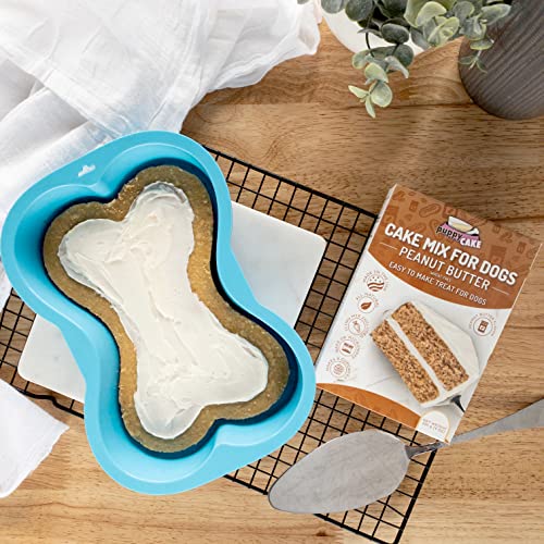 Puppy Cake Mix Dog Birthday Cake Kit, with Bone Silicone Pan and