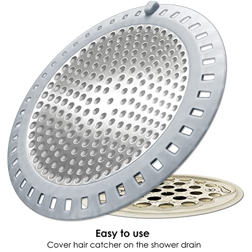 Seatery 2PCS Shower Drain Hair Catcher/Strainer/Cover/Filter/Trap