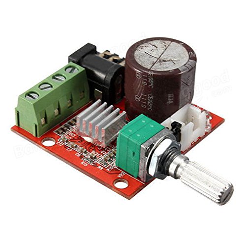 HiLetgo PAM8610 Mini Stereo AMP Audio Amplify Board Digital Portable Ampli Module 10W+10W Dual Channel Amplifier Class-D 12V DC