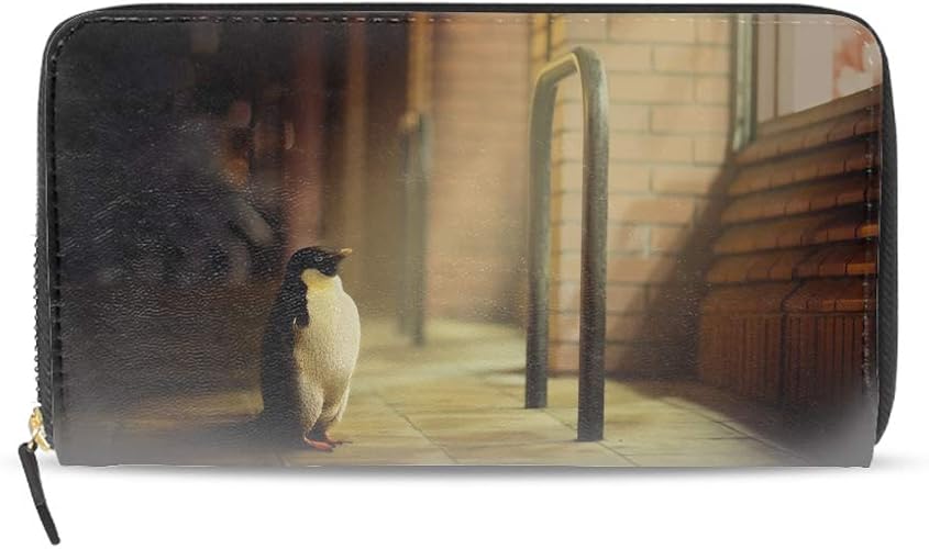 Amazon レディース メンズ ファスナー 財布 かわいいデジタルアートアートワーク動物3d Cgiペンギンお札 小銭 カード入れ 大容量 長財布 入学式 卒業式 誕生日 プレゼント Poguerin バッグ スーツケース