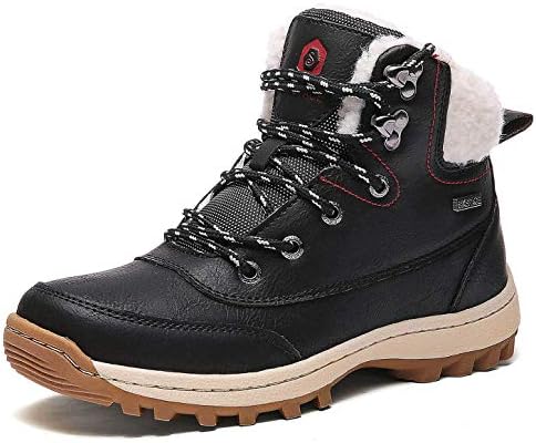 Sixspace Mens Womens Winter Boots Warm Light Snow Walking Boots Ladies Faux Fur Lined Ankle Shoes Footwear with Non-Slip Rubber Sole for Casual Walking Hiking Camping Traveling School Outdoor