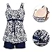 MiYang Women's Bowknot Printing Skirt Spa Swimsuit Bathing Swimwear, Black and Blue, Tag Size 5XL=US Size XL(14-16)