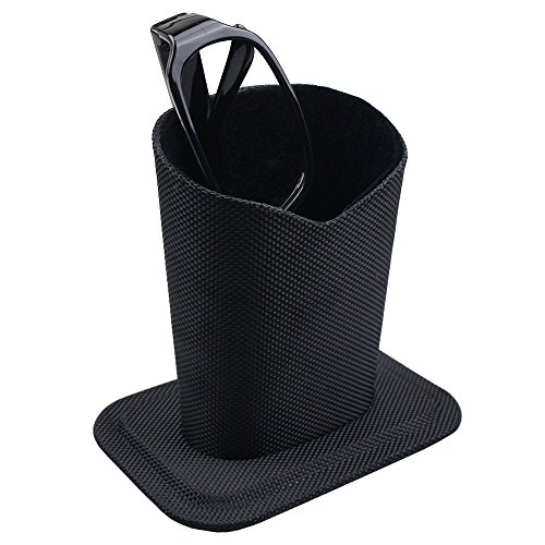 Mustar Eyeglass Holder,Black Oxford Cloth Glasses Stand Case,Velvet Lined Protective Eyeglasses Case for Desks or Nightstands
