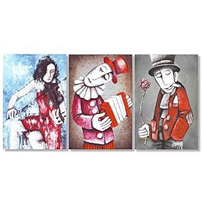 Canvas Wall Art European Painting Artwork for Home Prints Framed - 16"x24" x 3 Panels