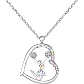 M&Ostyle Dance Necklace for Girls Womens Crystal Heart Pendant Necklaces Gifts Jewelry Gifts for Girls Daughter Granddaughter Niece Birthday Gift for Dance Lovers over 3 Years old