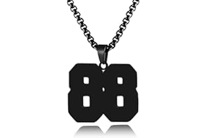HSWYFCJY 18K Gold Number Necklace for Men,Stainless Steel Athletes Number Chain Charm Pendant Personalized Sports Jewelry for Boy Basketball Baseball Football Ice Hockey