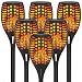 6-Pack Solar Torch Lights with Flickering Flames for Christmas Decorations Outdoors Garden Path Light Solar-powered Wireless Pathway Lights, Waterproof Landscape Lighting for Yard, Patio, Lawn, Porch