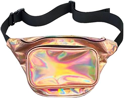Women Holographic Bum Waist Bag Laser Funny Bag Waterproof Shiny Neon Pack for Travel Festival Beach