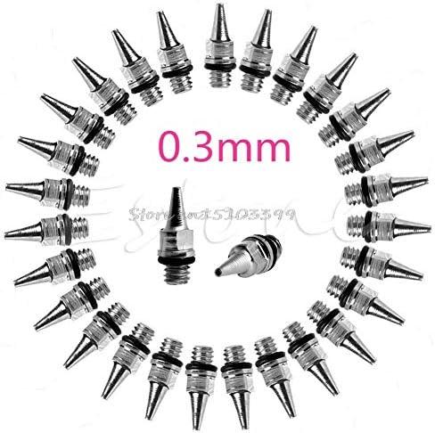 3Pcs/lot 0.3 mm Airbrush Accessories Machine Part Fluid Nozzle With Bottle New.