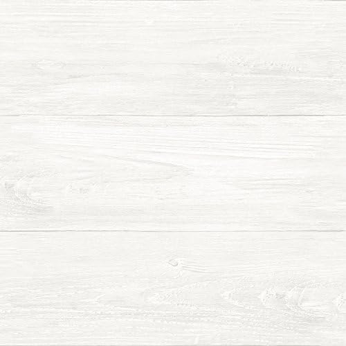 NuWallpaper NU3129 Reclaimed Shiplap Peel Stick Wallpaper, White & OffWhite Pricepulse