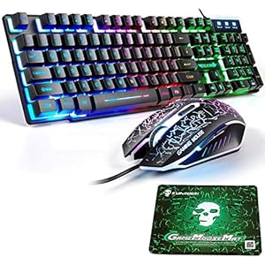 UK-Layout-Gaming-Keyboard-and-Mouse-Sets-Rainbow-Backlit-Ergonomic-Usb-Gaming-Keyboard-2400DPI-6-Buttons-Optical-Rainbow-LED-Usb-Gaming-Mouse-FREE-Gaming-Mouse-Pads UK Layout Gaming Keyboard and Mouse Sets Rainbow Backlit Ergonomic Usb Gaming Keyboard + 2400DPI 6 Buttons Optical…