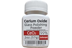 SAFECOPE 2 Oz (57 g) 99% Cerium Oxide Glass Polishing Powder (9-15 Microns) Can Remove All Minor Scratches from Glass, Clean Oil Films and Water Stains from Glass, and Restore Clarity and Transparency.