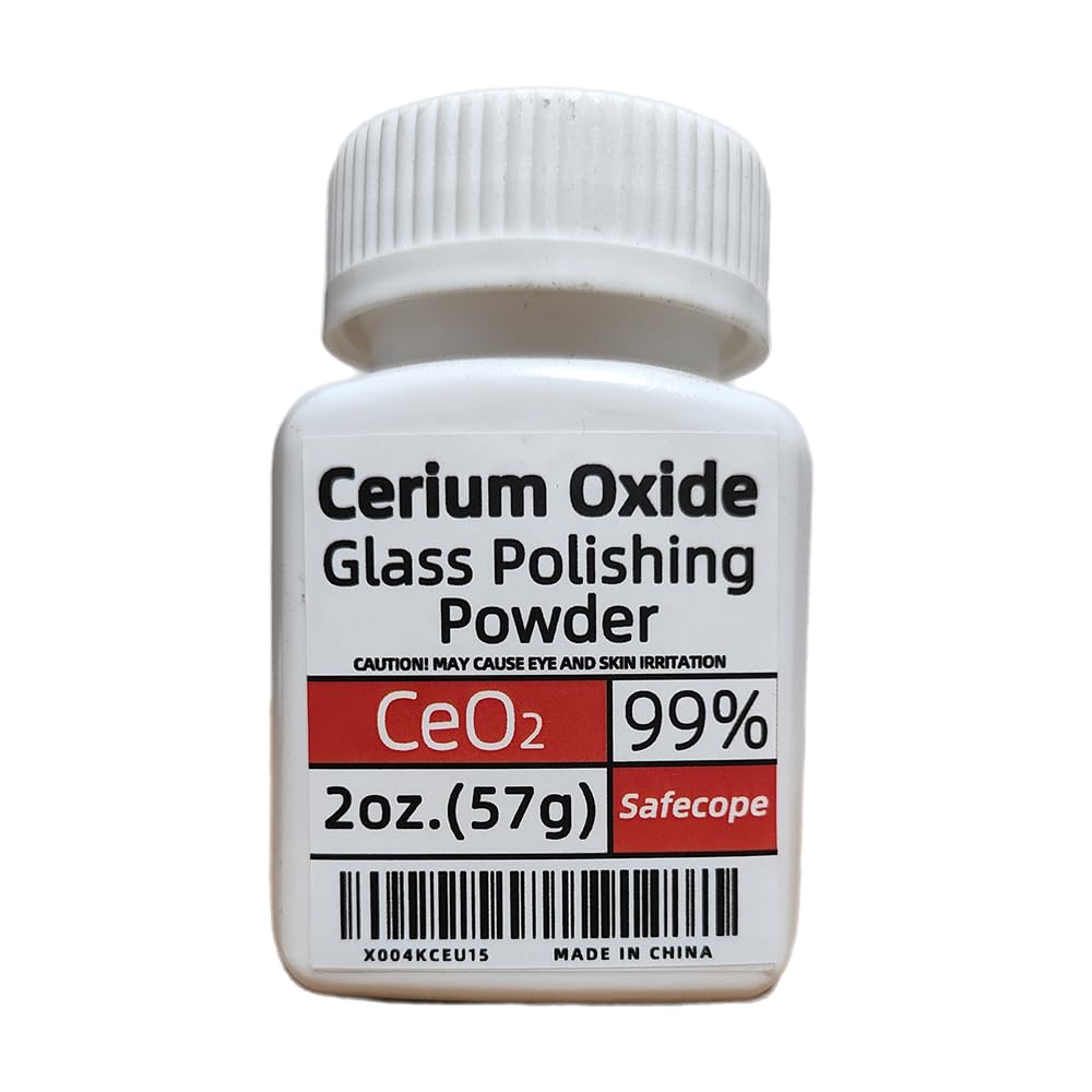 Photo 1 of 2 Oz (57 g) 99% Cerium Oxide Glass Polishing Powder (9-15 Microns) Can Remove All Minor Scratches from Glass, Clean Oil Films and Water Stains from Glass, and Restore Clarity and Transparency.