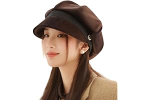 URAWOW Newsboy Cap for Women with Visor Fall Beret Hats for Women Ladies Slouchy Fashion Accessories Classic Casual
