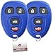 KeylessOption Keyless Entry Remote Control Car Key Fob Replacement for 15252034 -Blue (Pack of 2)