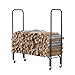 Finether Firewood Rack Log Rack|4ft Indoor/Outdoor Firewood Firewood Storage Log Holder with Wheels,for Hearth, Fireplace, Wood-Stove, Black