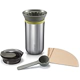 WACACO Cuppamoka Pour-Over Coffee Maker, Portable Drip Coffee Maker with 10 Cone Paper Filters, Manually Operated, Stainless 