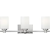 Hinkley Karlie Transitional Three Light Bathroom Vanity Fixture, Brushed Nickel
