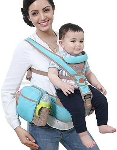 QDHY Ergonomic Baby Carrier Hip Seat &amp; Child Carrier Removable Pocket 6 in 1 Baby Toddler Carrier (Blue)