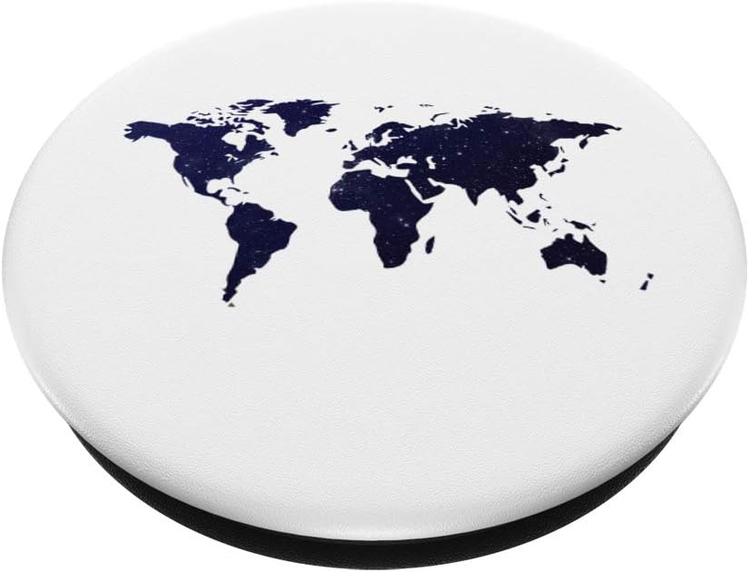 Earth Planet World Globe Space World Map PopSockets PopGrip: Swappable Grip for Phones & Tablets, Black - Image 3