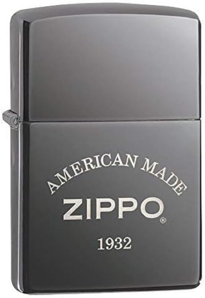 ZIPPO - American Made Zippo Design - Laser Engrave, Black Ice® - Windproof Lighter, refillable, in gift box