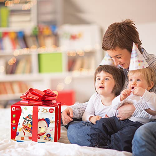 CUTE STONE Baby Activity Cube Toy, Sensory & Montessori Toys for Toddlers, Learning Cube Toys with Music & Lights，Baby Sensory Fine Motor Skills Developmental Toys, First Birthday Gift for Kids