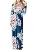 ZESICA Women's Floral Print Long Sleeve Empire Full Length Pockets Maxi Dress