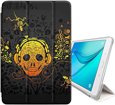 Graphic4You Crazy Music Skull Skeleton Design Smart Cover Case Stand [with Sleep/Wake Function] for Samsung Galaxy Tab A 10.1" (2016) - with S Pen (P580/P585 Series)