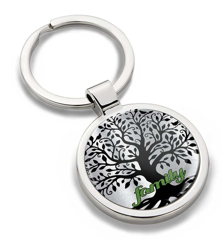 Biomar Labs Stainless Steel Metal Keychains With Multiple Unique Designs Durable Premium Accessory Car House Keys Backpack Gift Travel Souvenir Elegant (Family Tree Of Life KK 194)