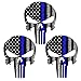 Bundle Reflective Die Cut Punisher Tattered with Thin Blue Line 3 Pack Decals for Cars, Helmets, Cups, 3 x 2 inch Skull US Flag USA Decal Sticker Honoring Police Law Enforcement Window Bumper Vinyl