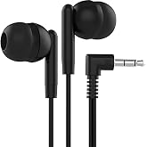Maeline Bulk Earbuds with 3.5 mm Headphone Plug - 10 Pack Wholesale Bundle - Jet Black